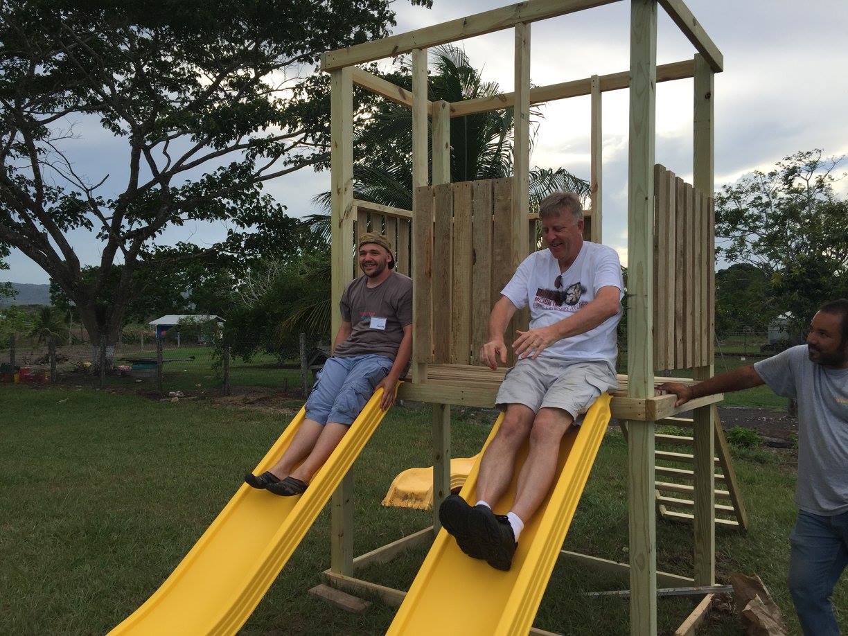 Dave riding a slide